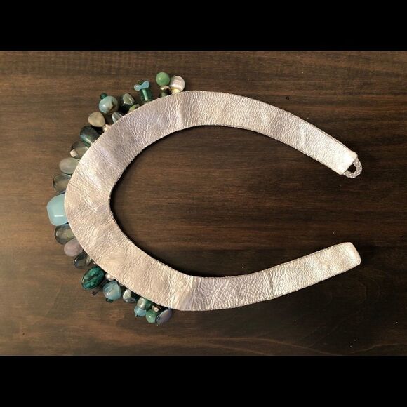 SEMI-PRECIOUS MULTI-STONE & LEATHER COLLAR - Picture 9 of 9